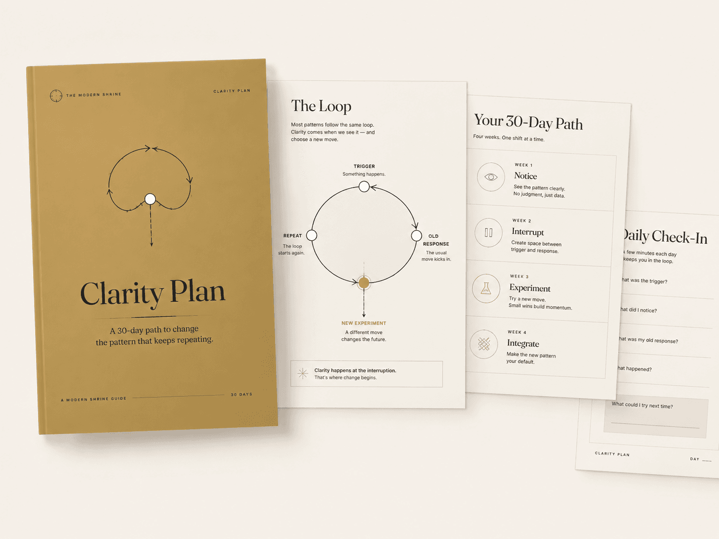 Clarity Plan — 30-day path guide with loop map and daily check-in