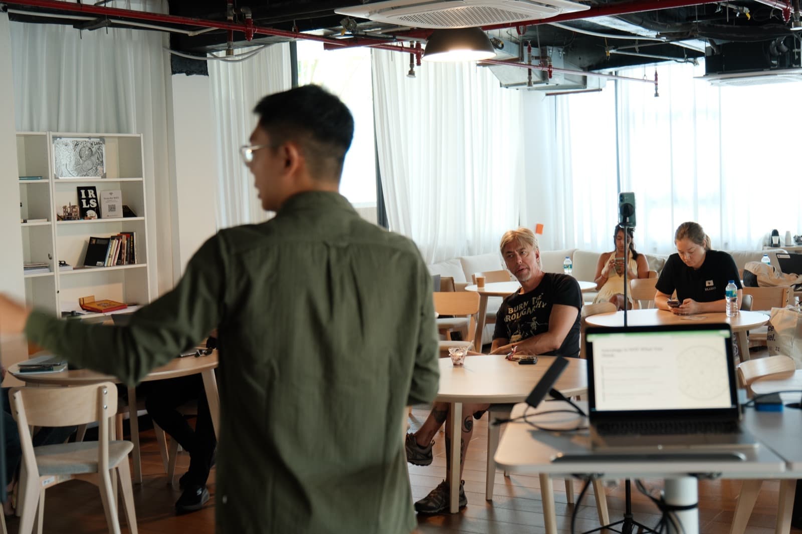 Workshop participants in a live calibration session.