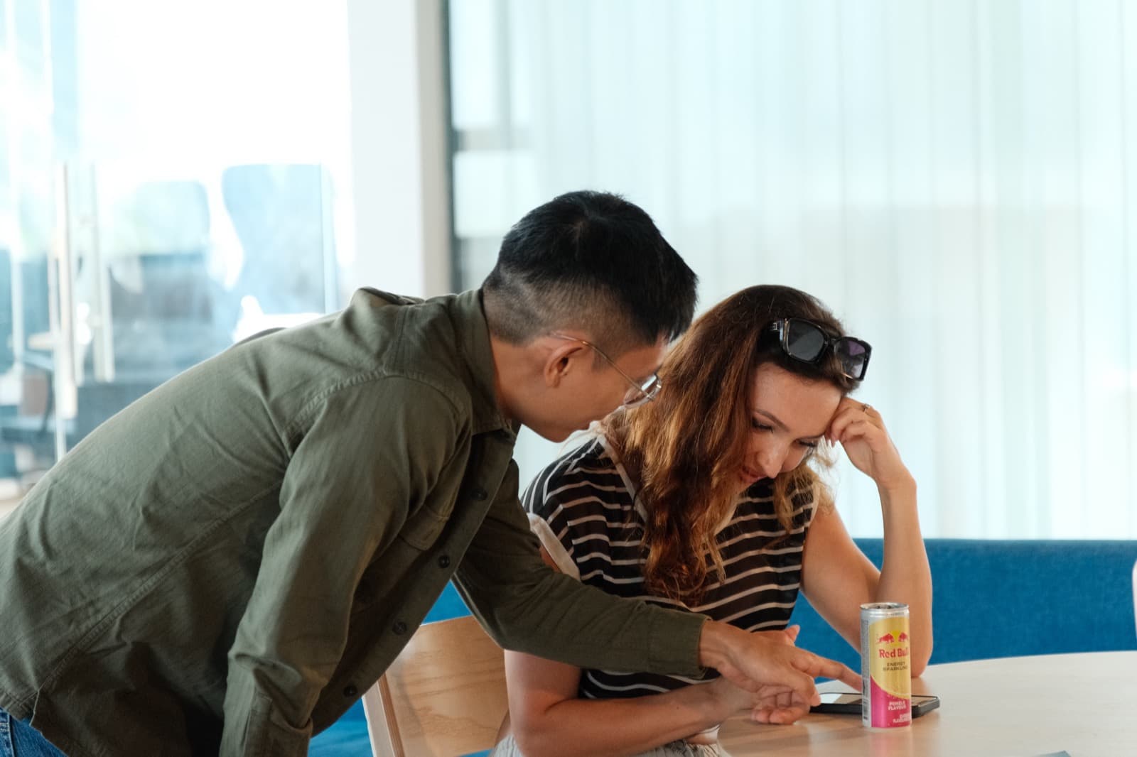 Tony working one-on-one with a client at a table